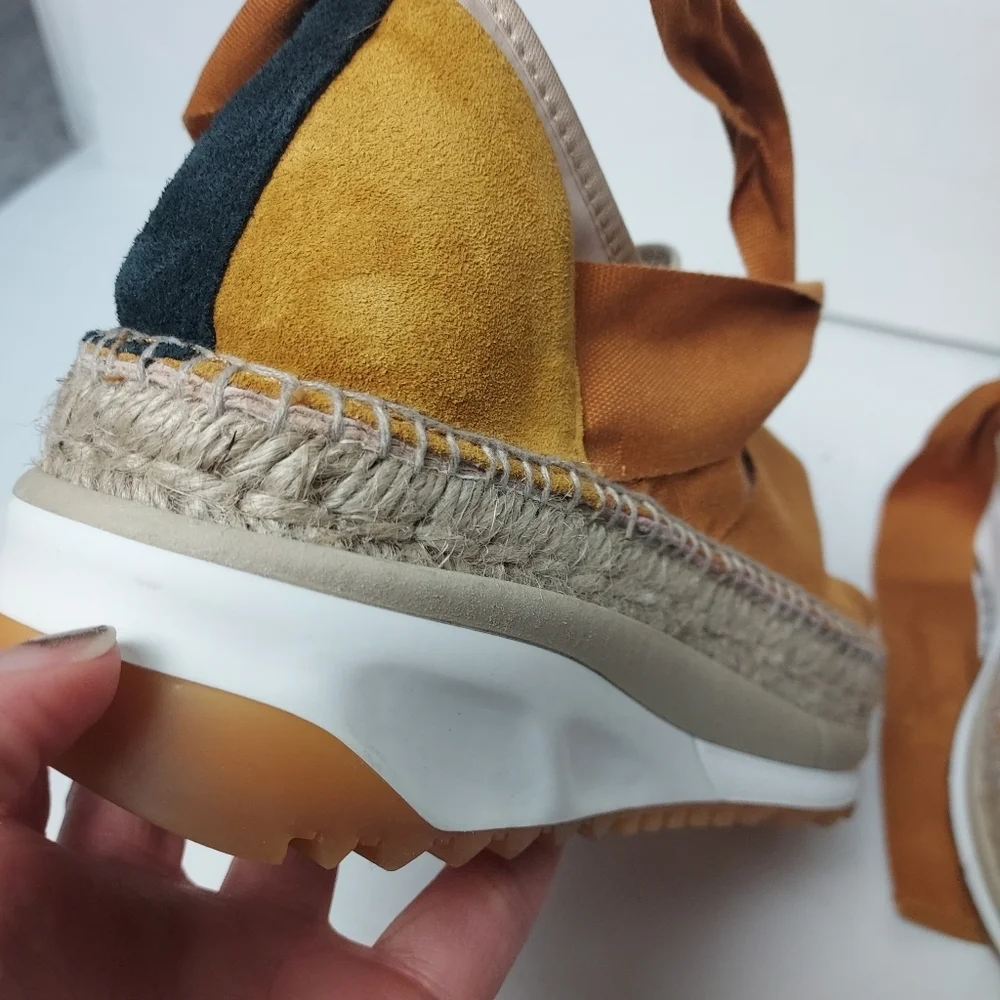 Free People Chapmin Espadrille Sneakers Ribbon Laces 39 / 8.5